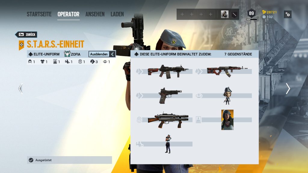 Complemento Rainbow Six Siege Elite Skins Zofia 2
