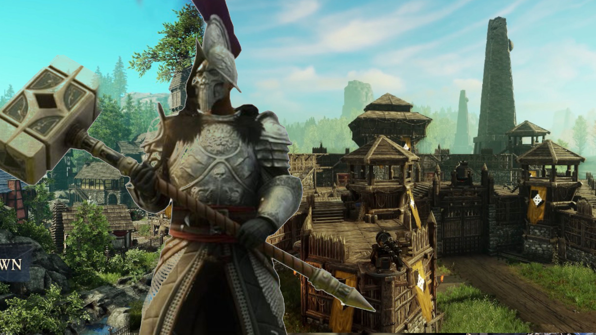 MMO New World muestra una región idílica con una poderosa fortaleza PvP
