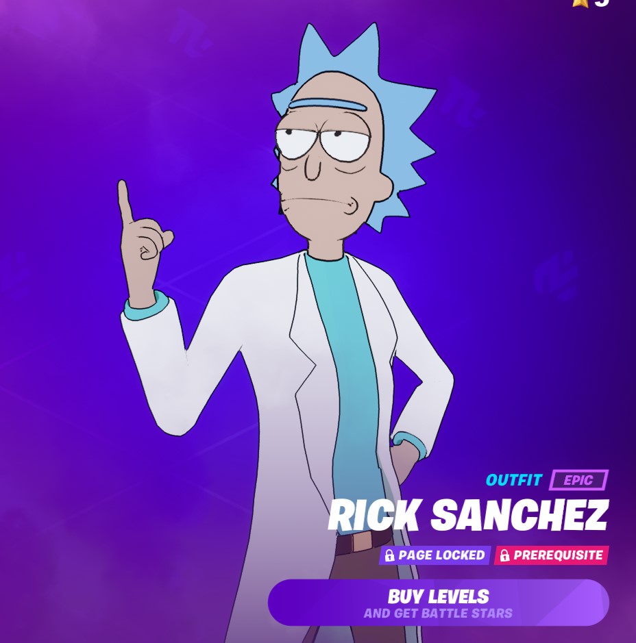 fortnite rick sanchez outfit, fortnite rick and morty items