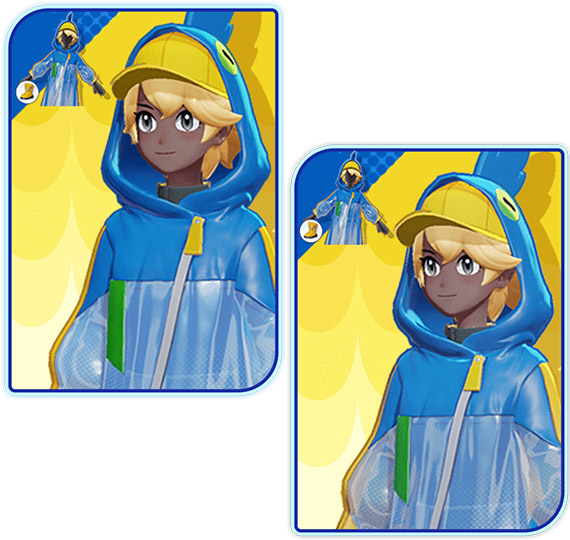 Comparación de la chaqueta azul Pokémon Unite Trainer