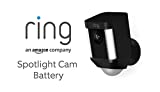 Batería Ring Spotlight Cam de Amazon | Cámara de seguridad HD con luz LED, función de sirena e intercomunicador, funciona con pilas, negra | Con un período de prueba de 30 días para Ring Protect