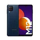 Smartphone Android Samsung Galaxy M12 sin contrato, cámara cuádruple, pantalla Infinity-V de 6.5 pulgadas, potente batería de 5,000 mAh, 128 GB / 4GB, teléfono móvil en negro, (versión alemana) (Exclusivamente en Amazon)