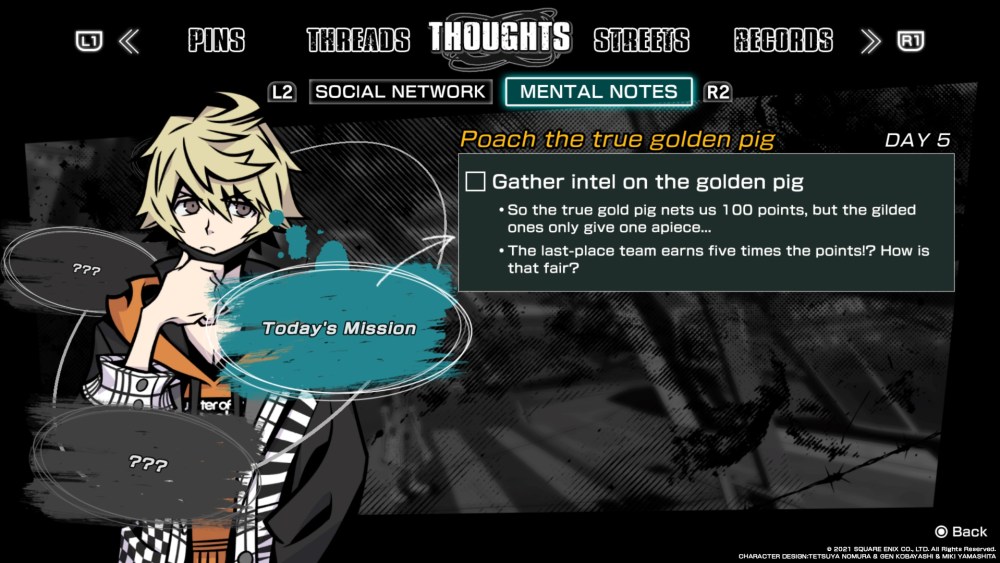NEO The World Ends with You notas mentales