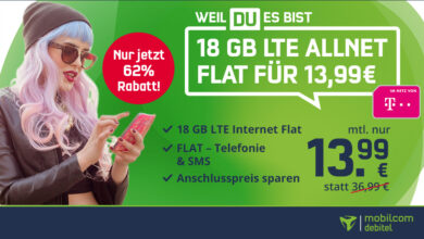 Última oportunidad: Telekom Allnet Flat LTE de 18 GB al mejor precio por solo 13,99