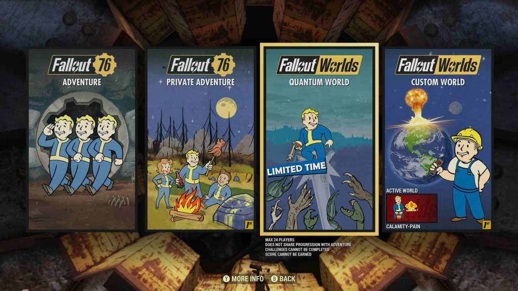Modos de Fallout 76 Worlds