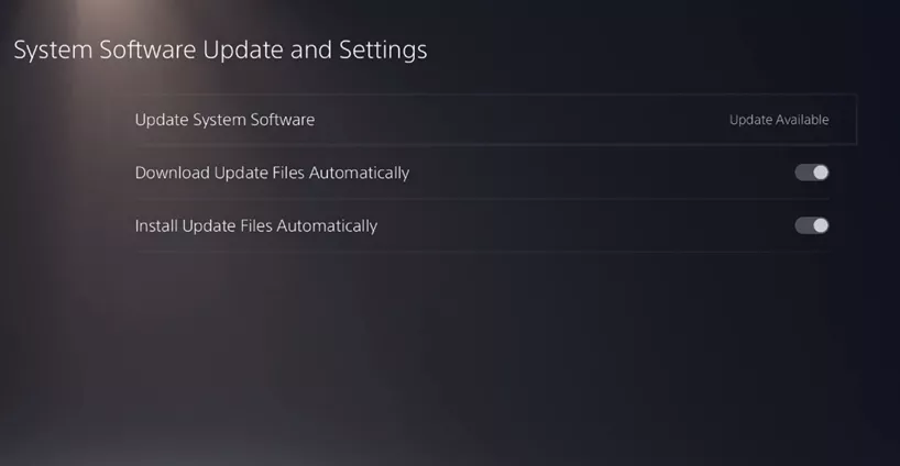 PS5 - Actualización de software