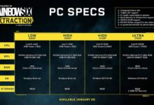 Requisitos del sistema de extracción Rainbow Six