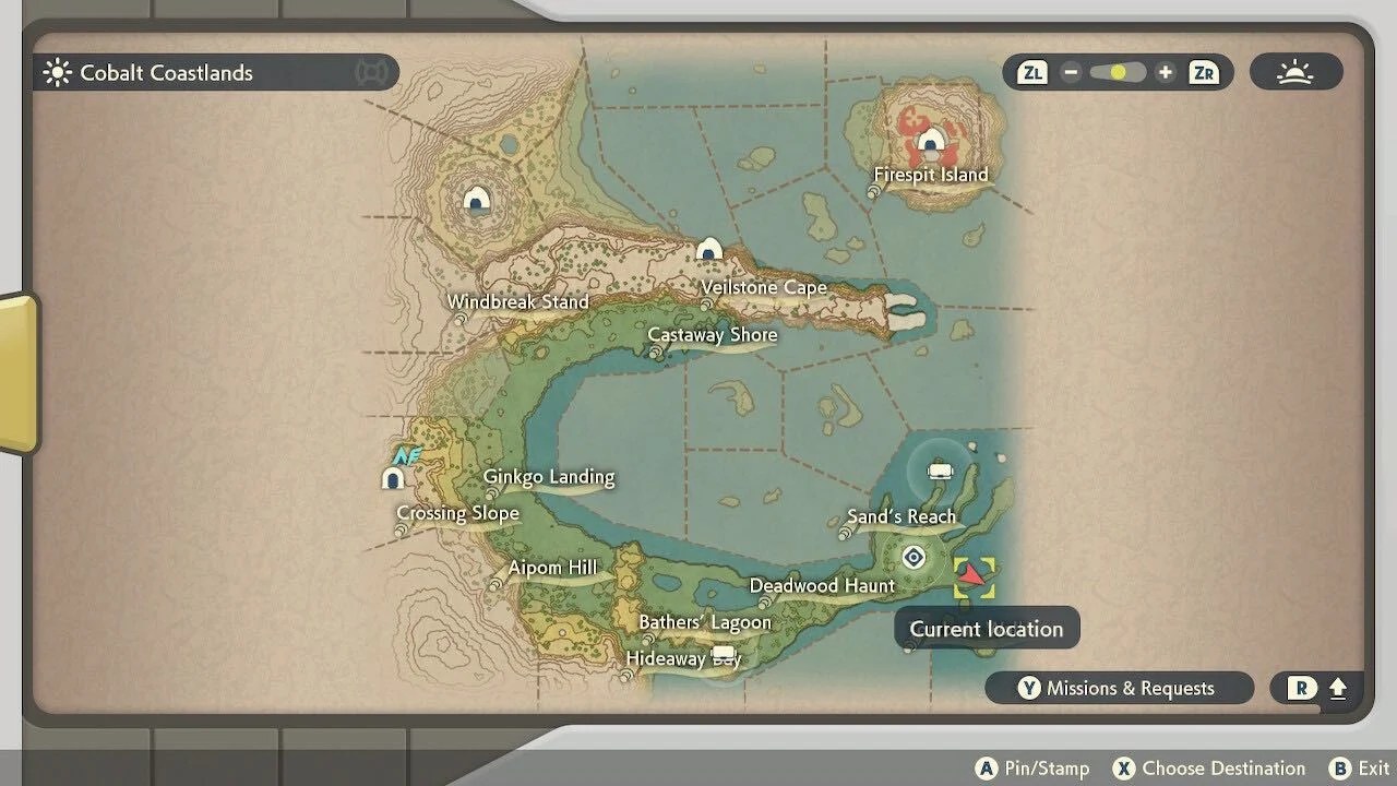 Mapa de ubicación de Arceus Yorrich de Pokémon Leyendas