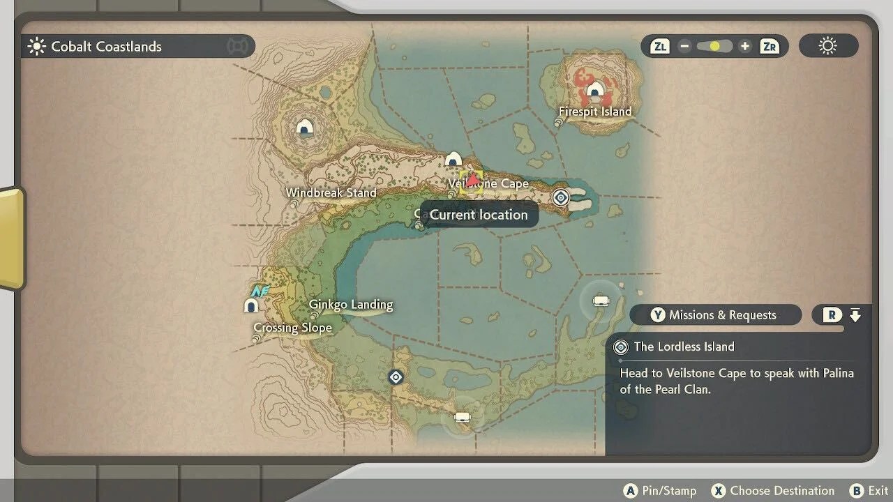 Ubicación del mapa de Pokémon Legends Arceus Vulpix