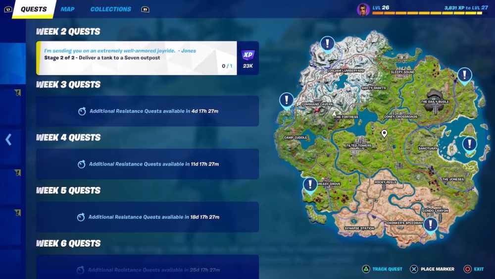 Fortnite Deliver Tank Quest Objetivo