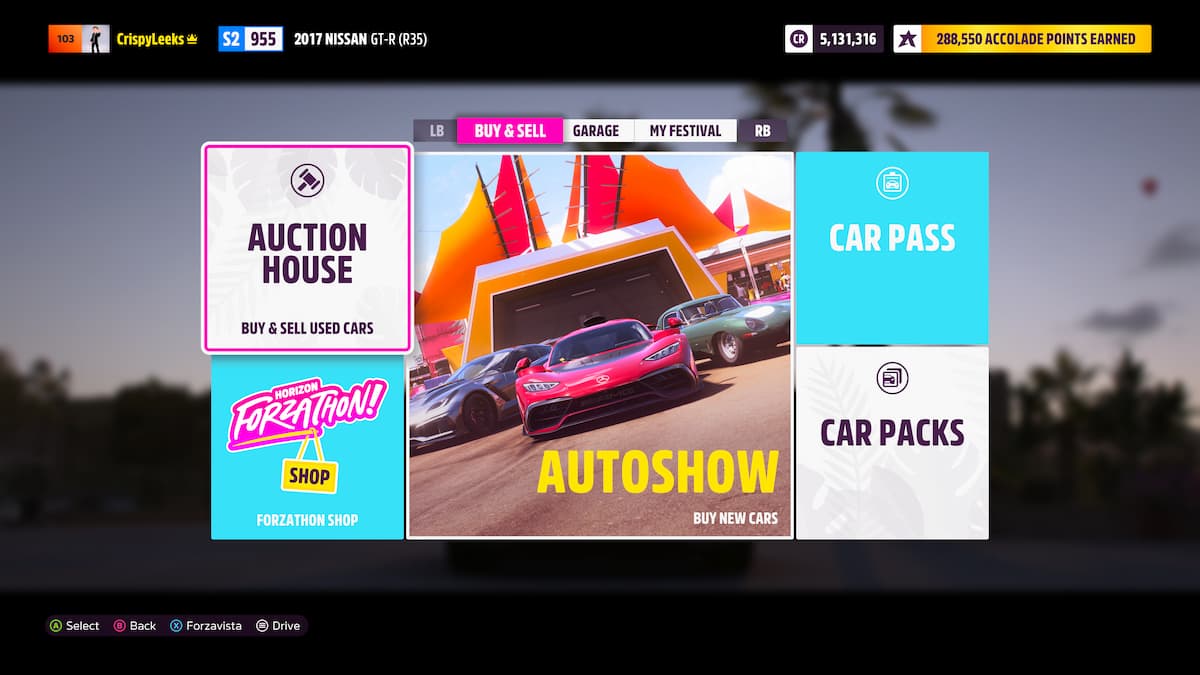 comprar autos de la casa de subastas en forza horizon 5