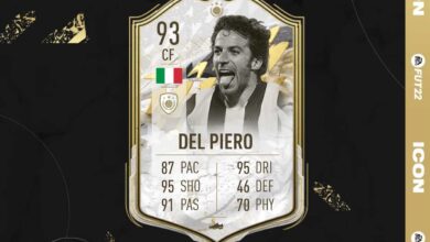 FIFA 22: Disponibile la SBC Icon di Alessandro Del Piero Moments