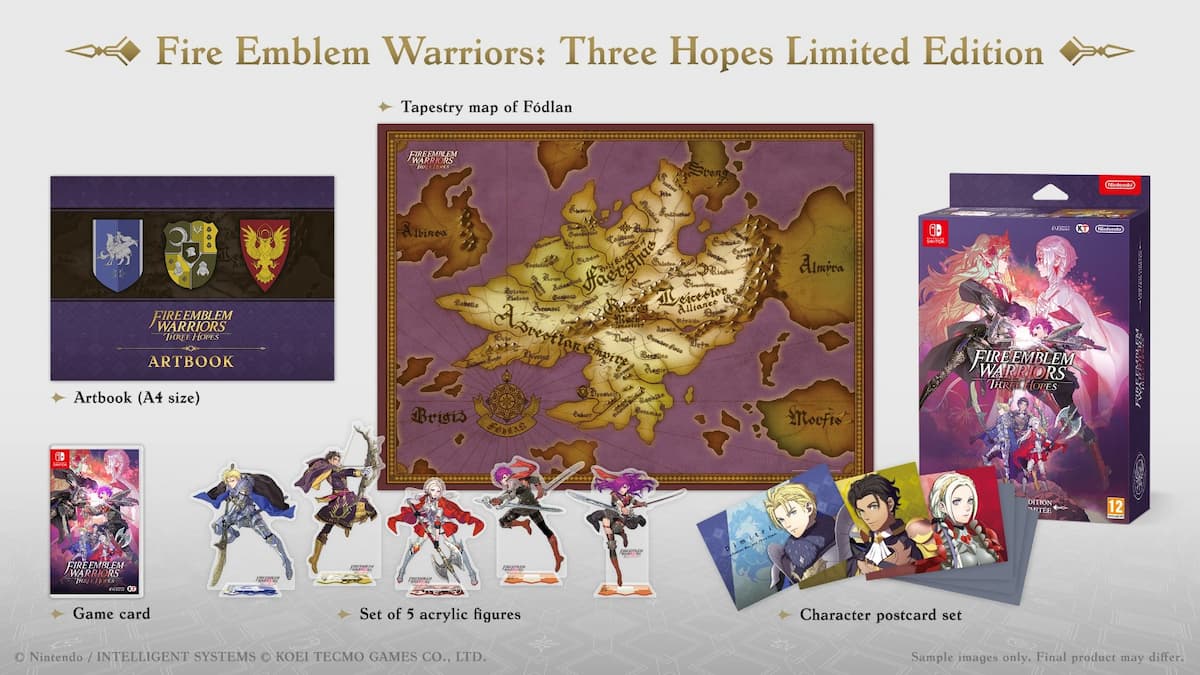 el contenido de fire emblem warriors three hopes edición especial