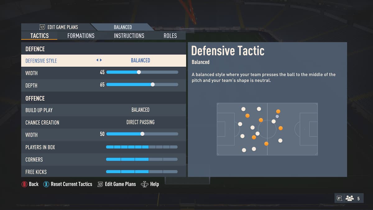 pantalla de táctica de equipo de tácticas personalizadas de fifa 23