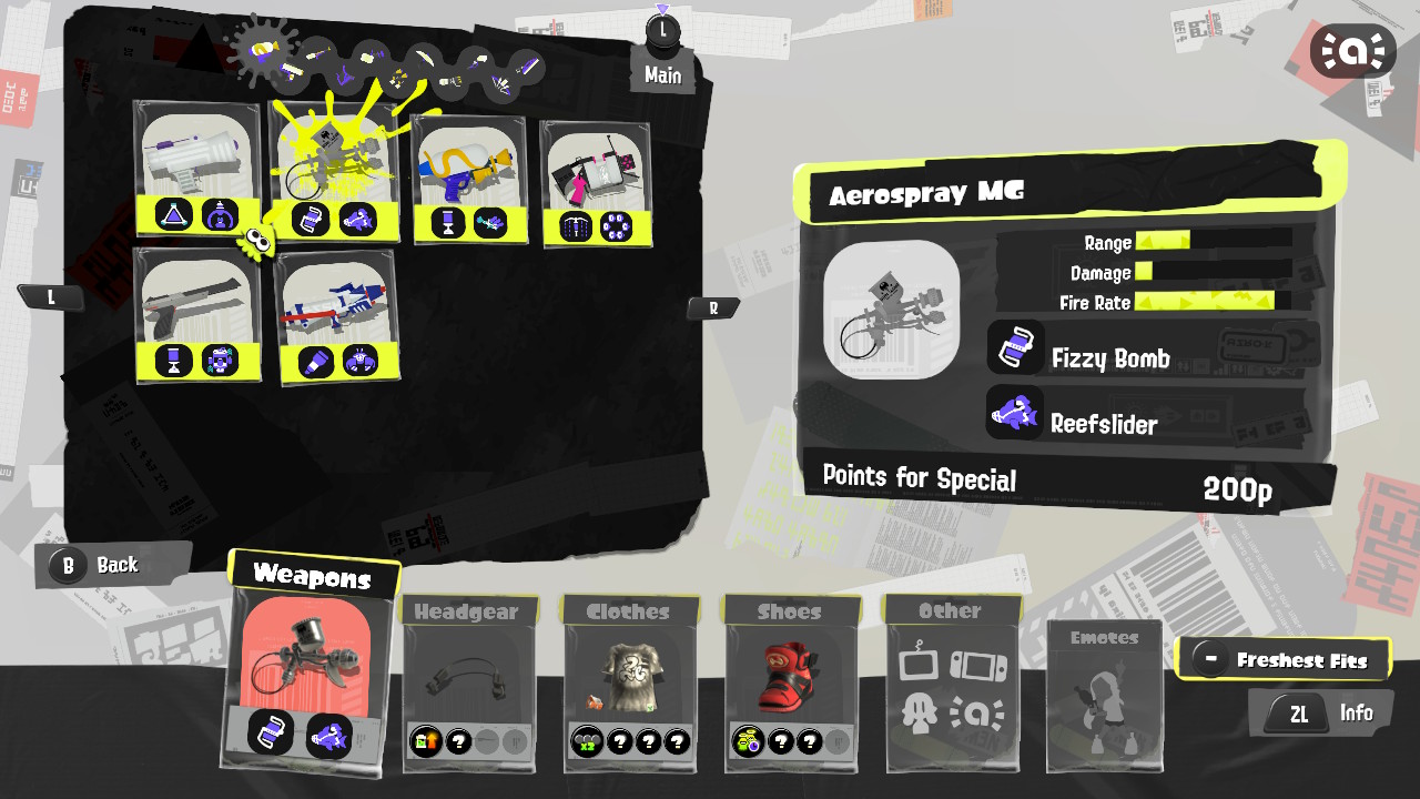 un personaje de Splatoon sosteniendo un Aerospray MG.
