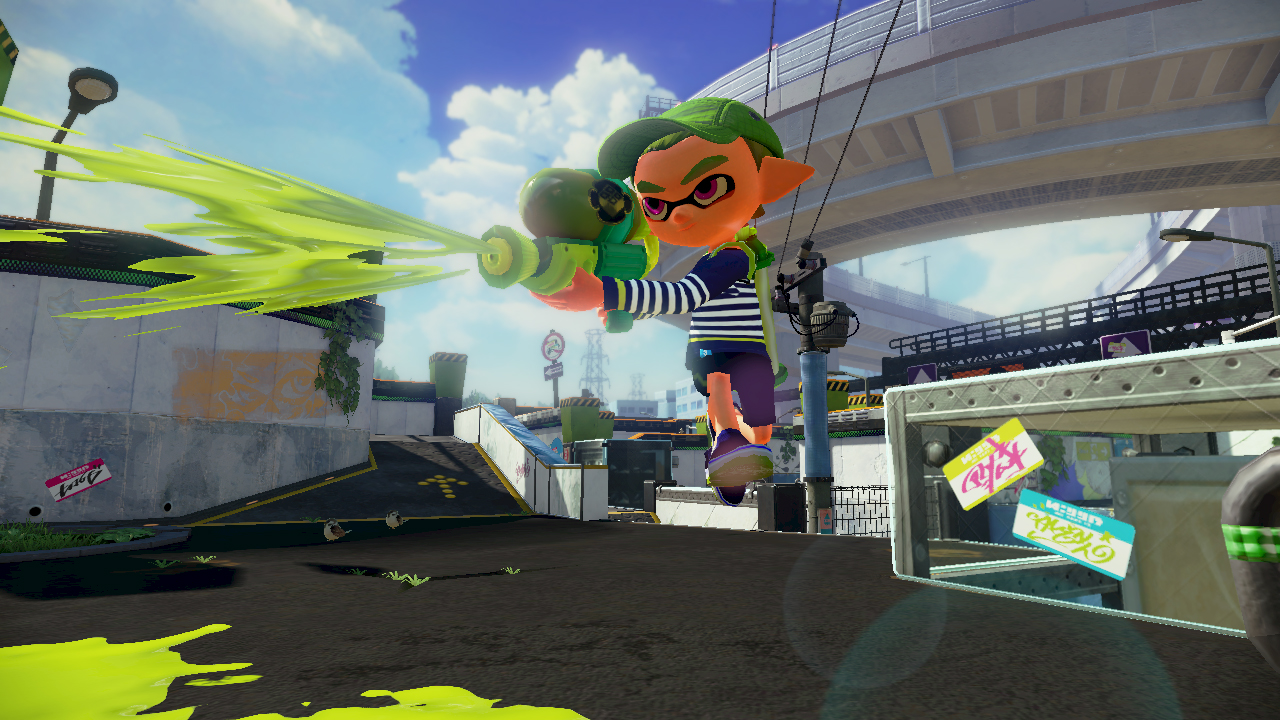 El splattershot en acción.