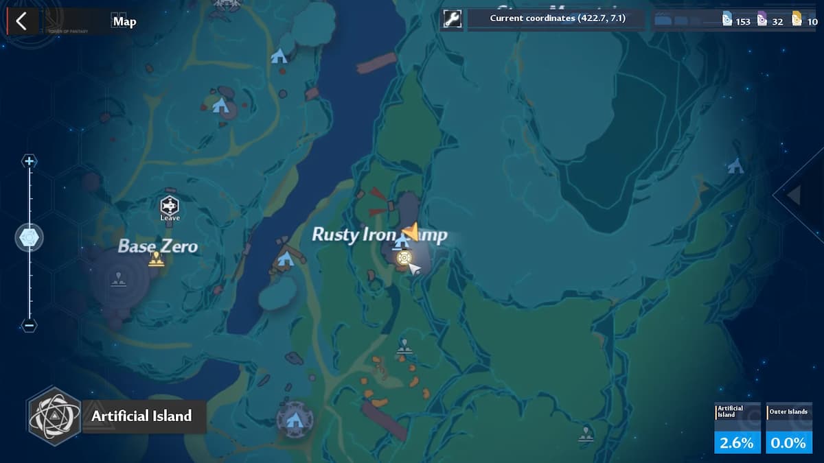 Todas las ubicaciones de registro del desarrollador en la isla artificial en Tower of Fantasy