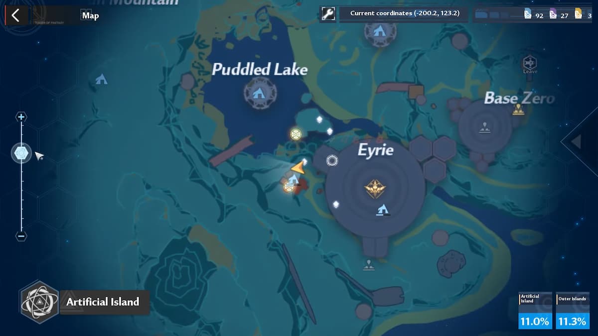 Todas las ubicaciones de registro del desarrollador en la isla artificial en Tower of Fantasy