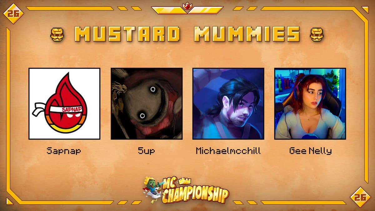 Campeonato de Minecraft MCC 26 Equipos: Momias mostaza
