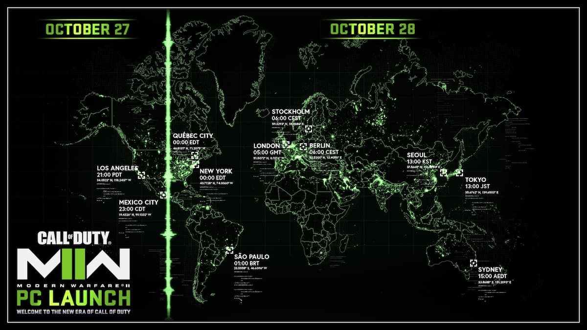 Mapa del lanzamiento de Call of Duty: Modern Warfare 2 para PC