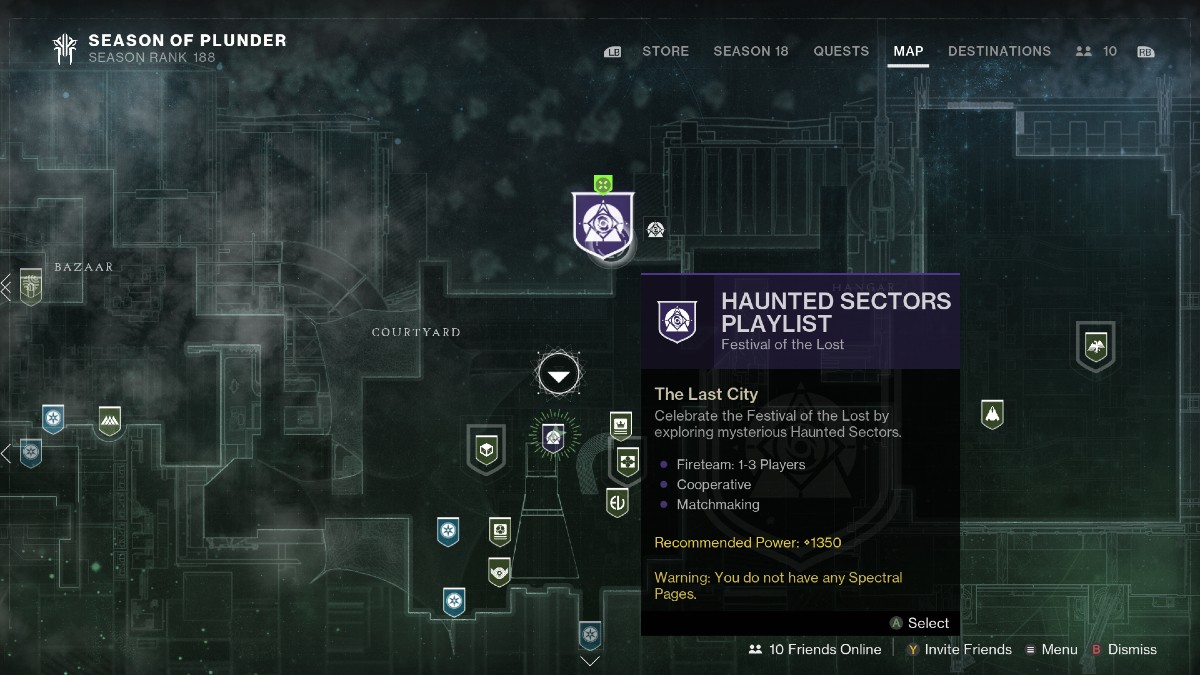 Torre de lista de reproducción de Destiny 2 Haunted Sector