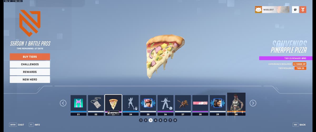 recuerdo de pizza de piña en overwatch 2