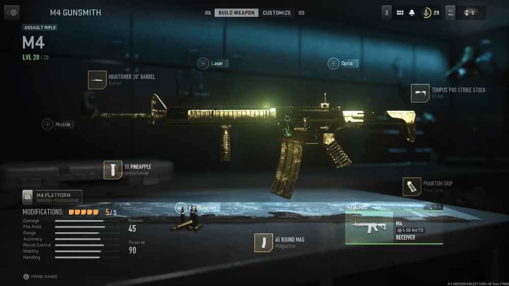 Personalización de M4 en Call of Duty: Modern Warfare 2