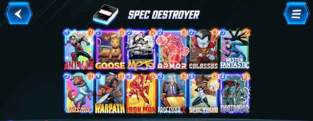 Baraja Spectrum Destroyer en Marvel Snap