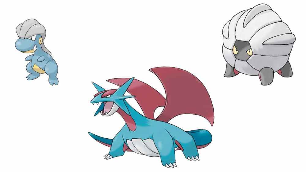 Bagon, Shelgon y Salamence son Pokémon exclusivos en púrpura