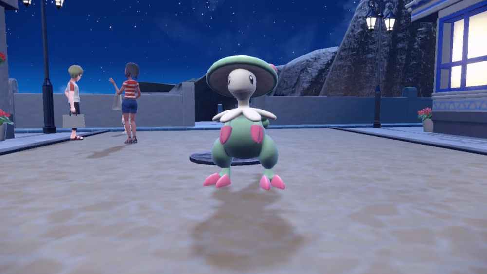 Breloom en la ciudad en Pokémon Escarlata y Violeta.