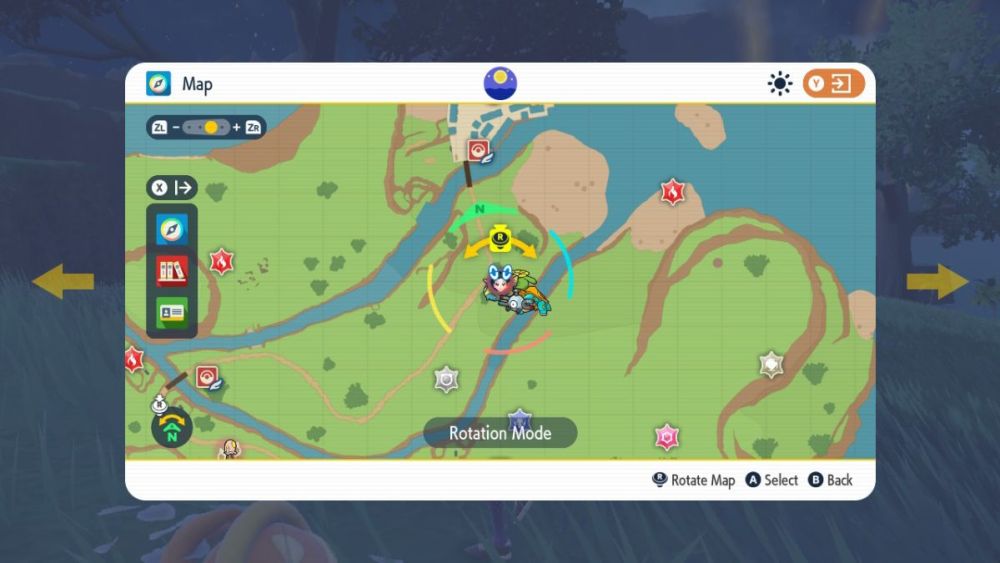 El mapa en Pokémon Escarlata y Violeta