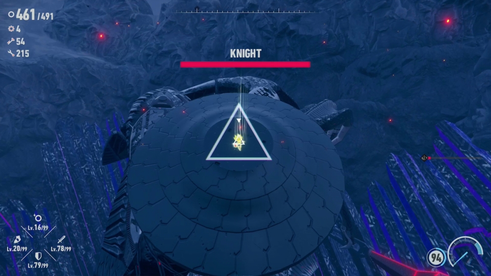 Knight levanta su escudo en Sonic Frontiers.
