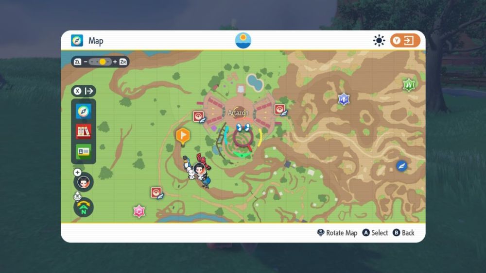 Pokemon indicado en el mapa en Pokemon Scarlet & Violet