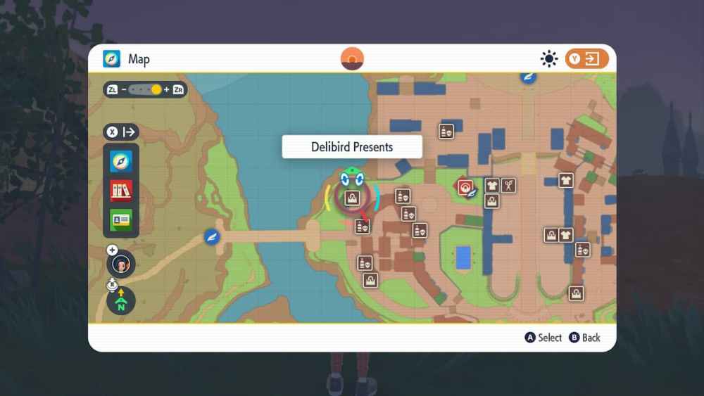 Delibird presenta icono de mapa