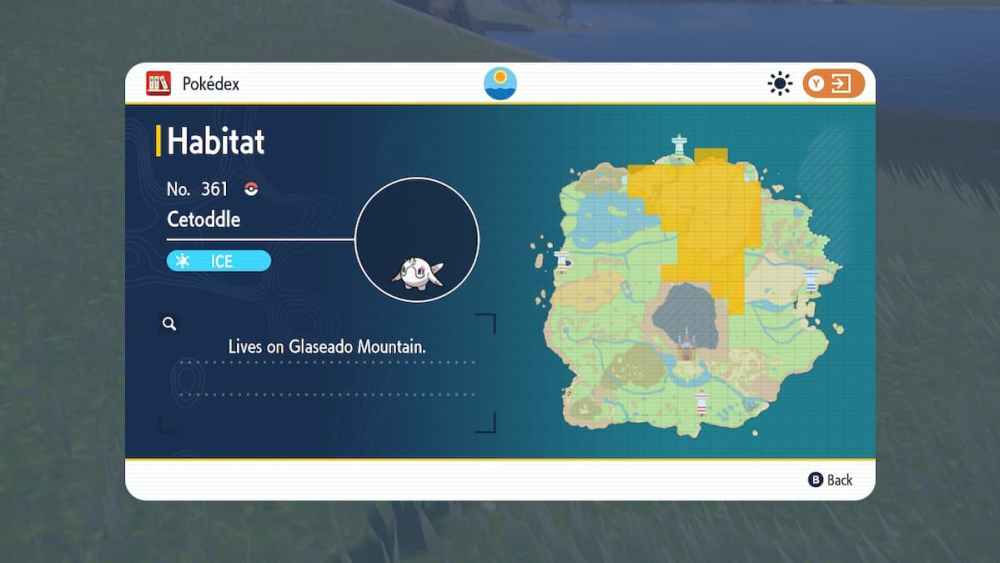 Ubicaciones de Cetoodle Pokémon Escarlata y Violeta