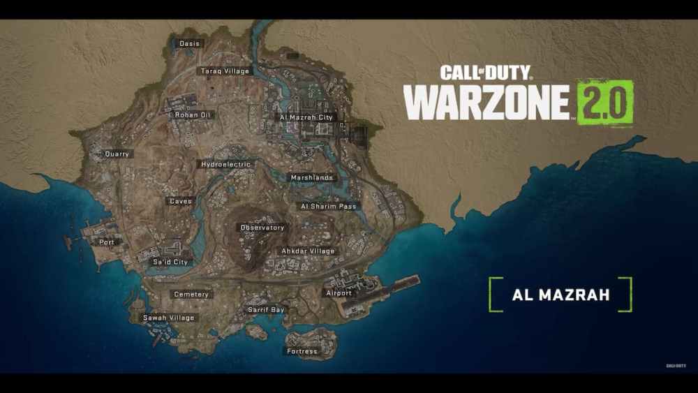 Mapa de Call of Duty Warzone 2.0 Al Mazrah