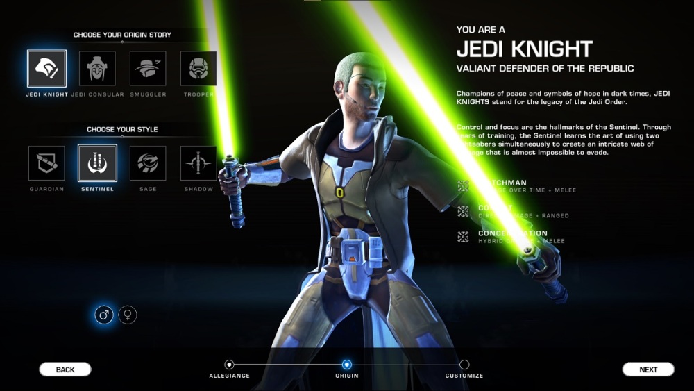 La clase Caballero Jedi en Star Wars The Old Republic