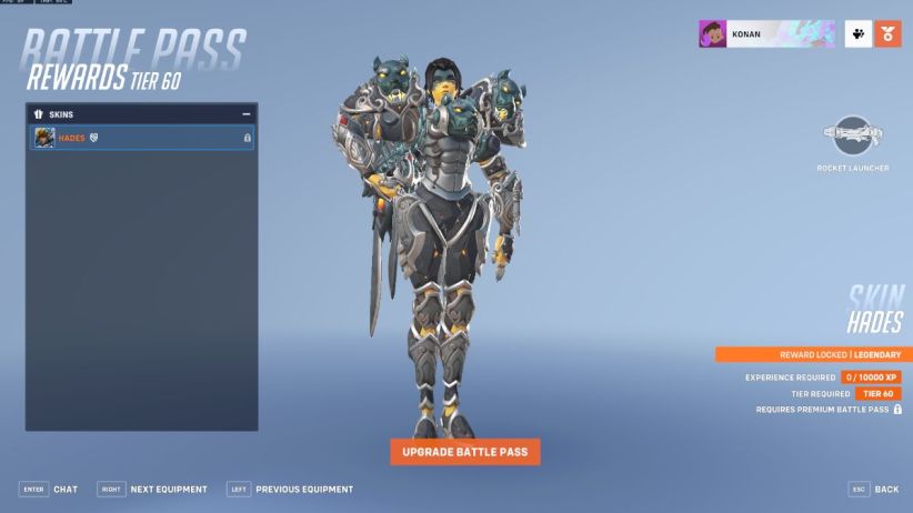 Aspecto de Hades de Pharah en OW2.