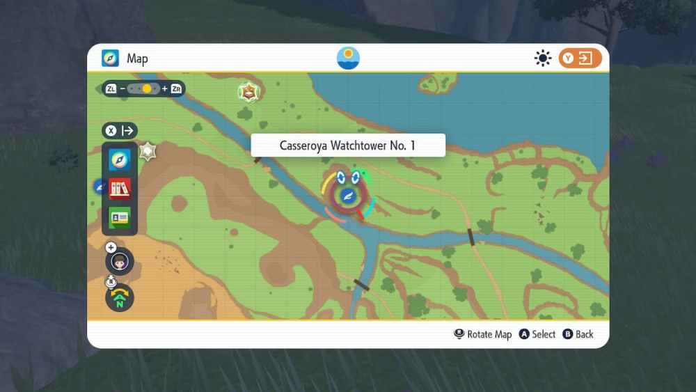La primera torre de vigilancia Casseroya de Pokémon Scarlet y Violet.