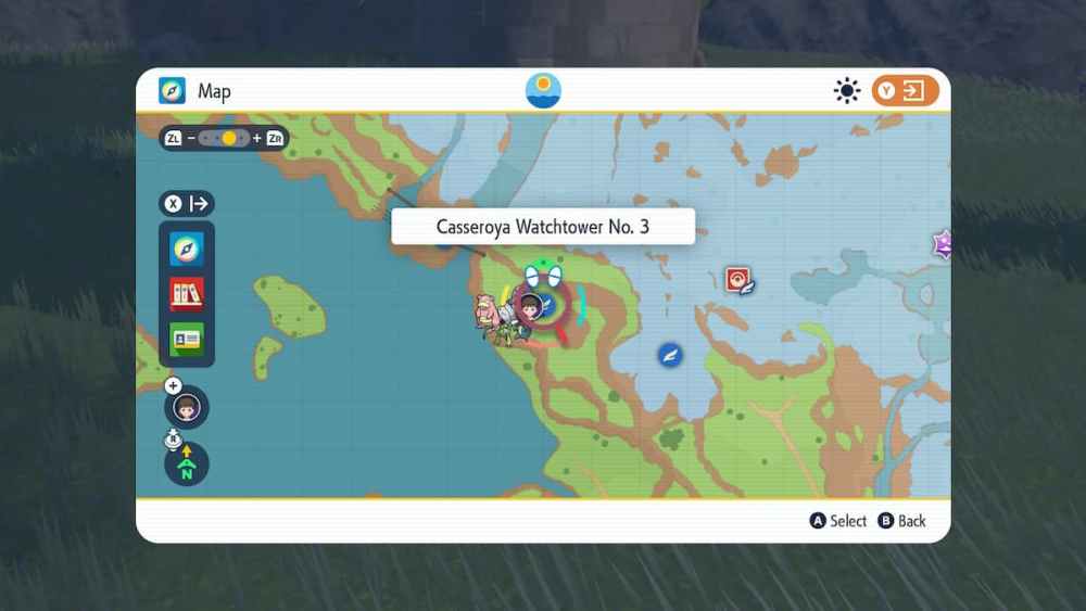 La tercera torre de vigilancia Casseroya de Pokémon Scarlet y Violet.