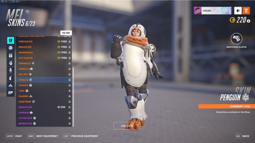La piel de pingüino de Mei en Overwatch