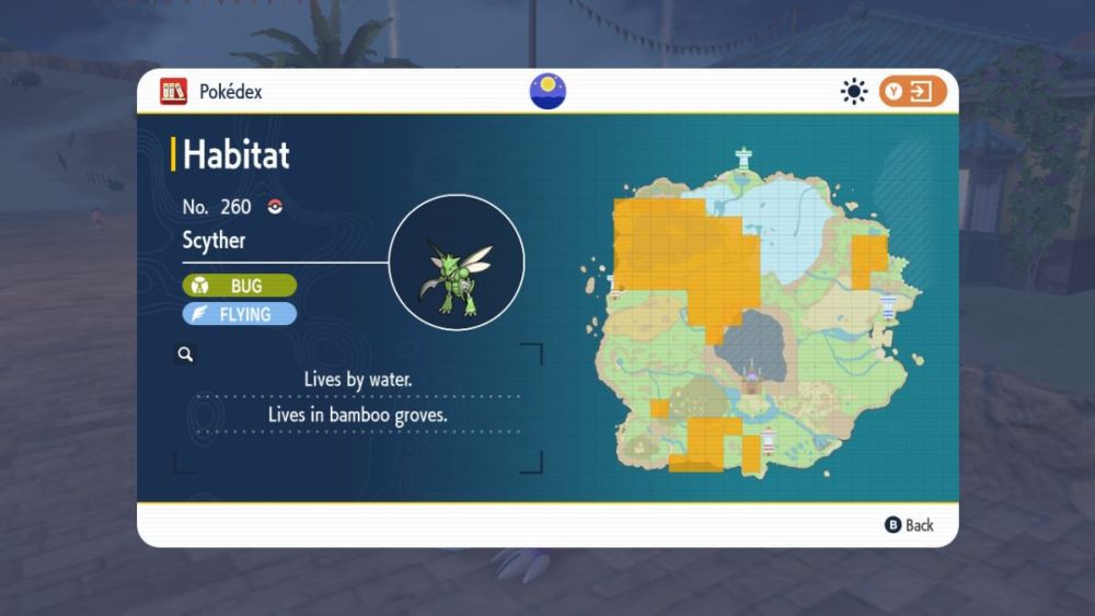 Ubicación de Scyther en Pokémon Escarlata y Violeta