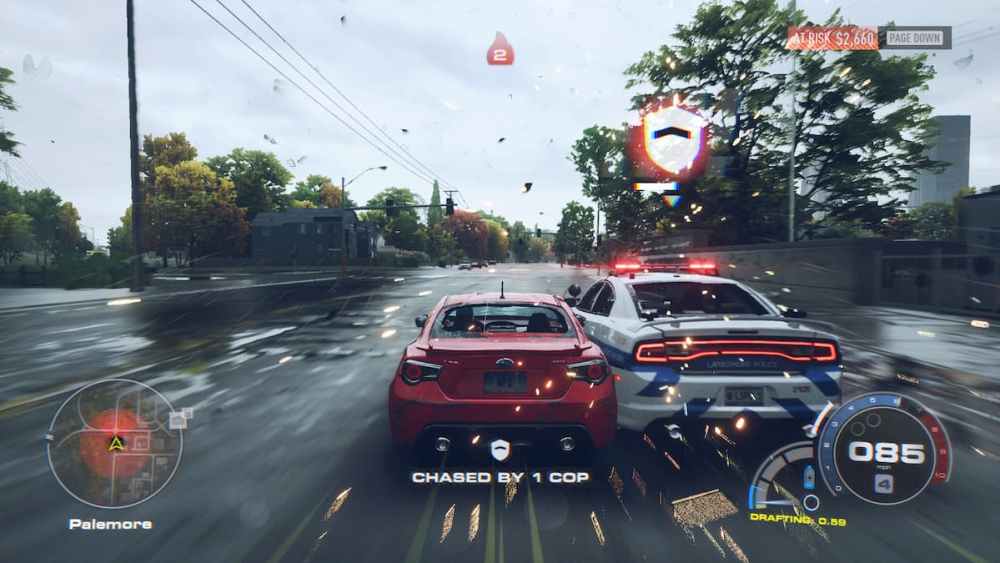 Golpear a un policía durante una persecución en Need for Speed ​​Unbound