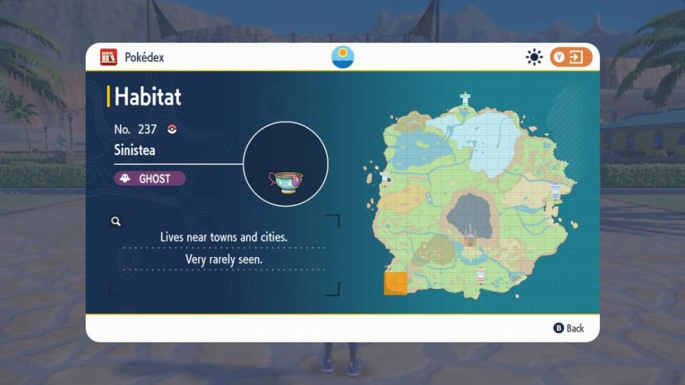 Ubicación de Sinistea en Pokémon Escarlata y Violeta