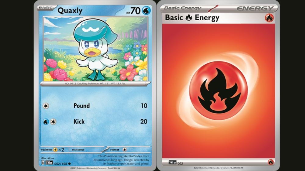 Cartas de Pokémon del primer set Scarlet y Violet.