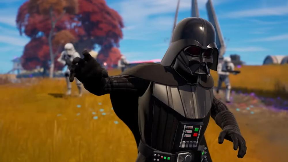 Darth Vader manejando la Fuerza en Fortnite