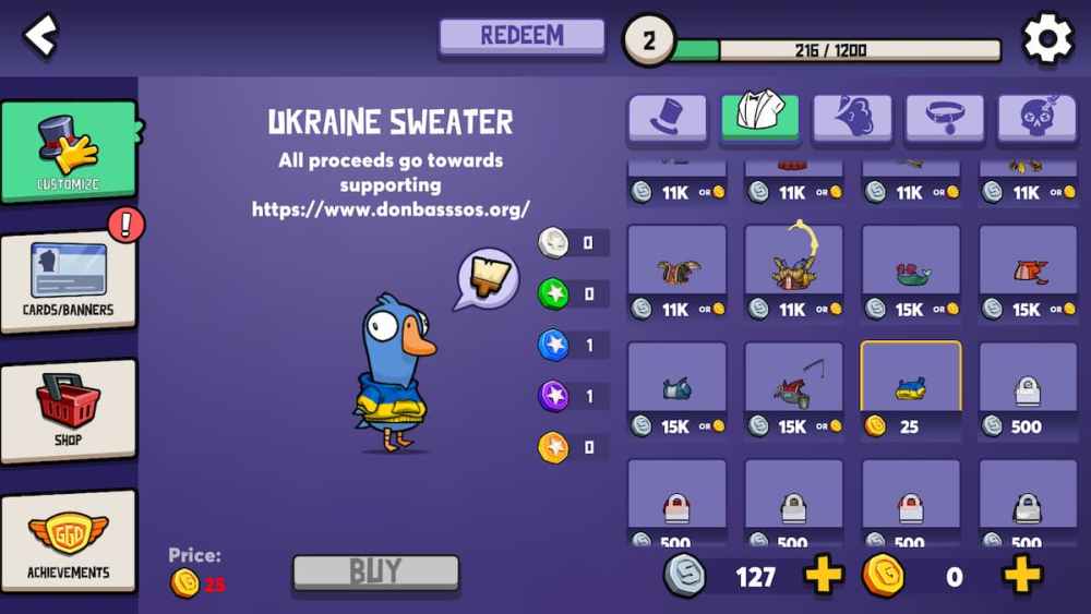 All Outfits and Achievements in Goose Goose Duck