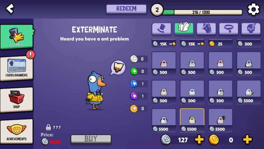 All Outfits and Achievements in Goose Goose Duck