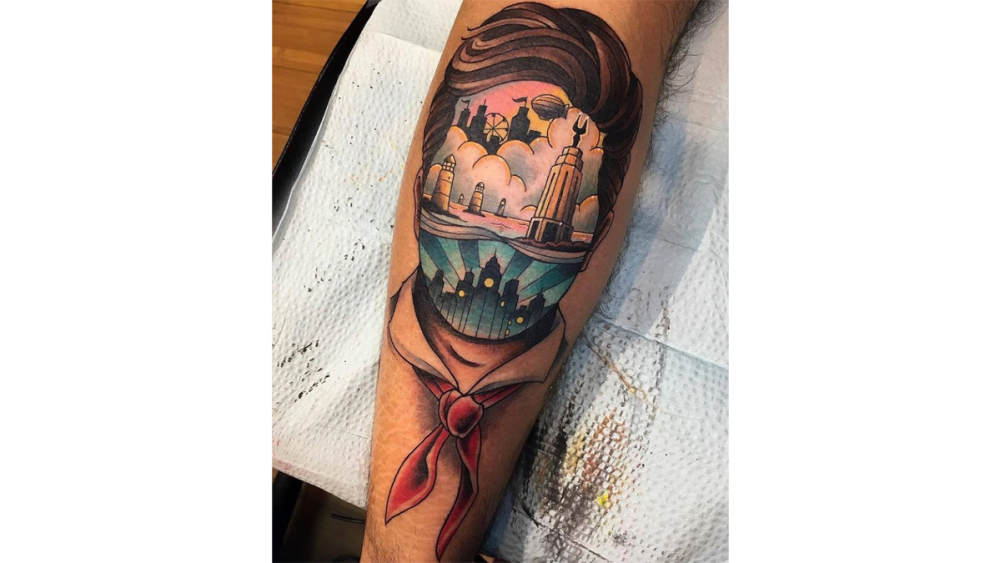 Tatuaje de Bioshock de Andrew Ryan