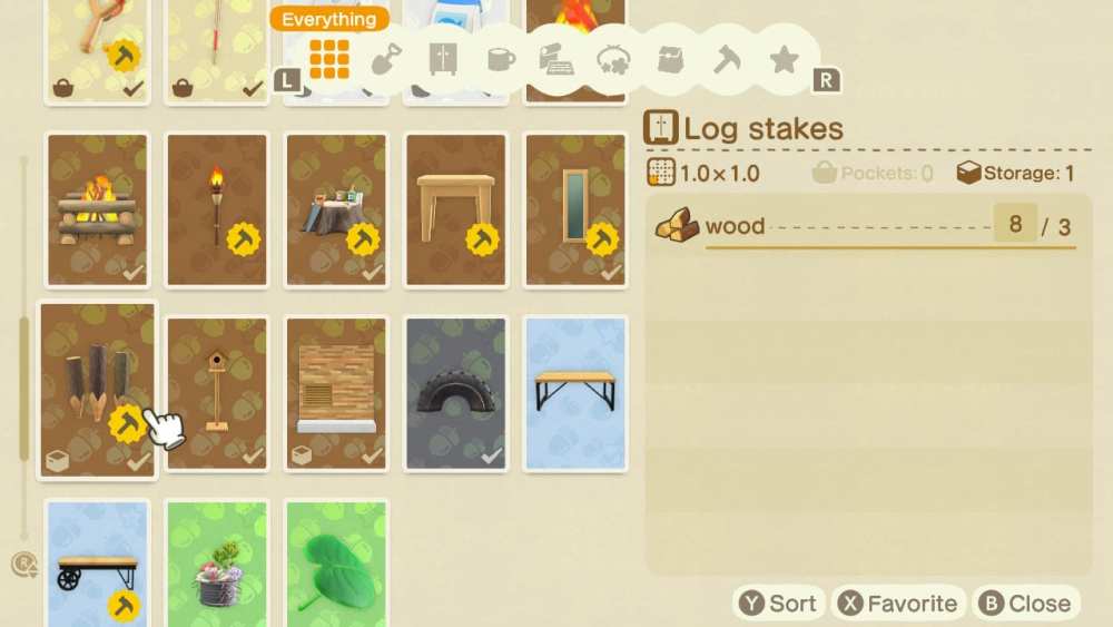 Apuestas de troncos en Animal Crossing New Horizons